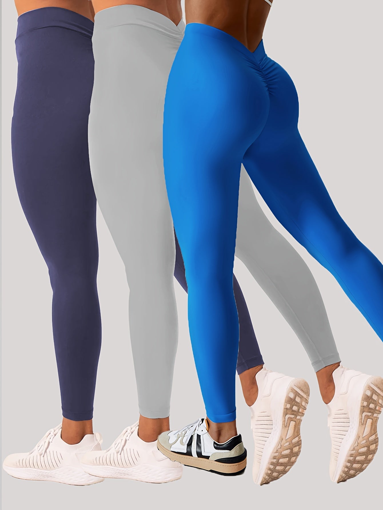 W>U>N 3 Pack Women's Yoga Leggings With High Waistband, Moisture-Wicking, And Stretchy, Perfect For Outdoor Activities And Fitness