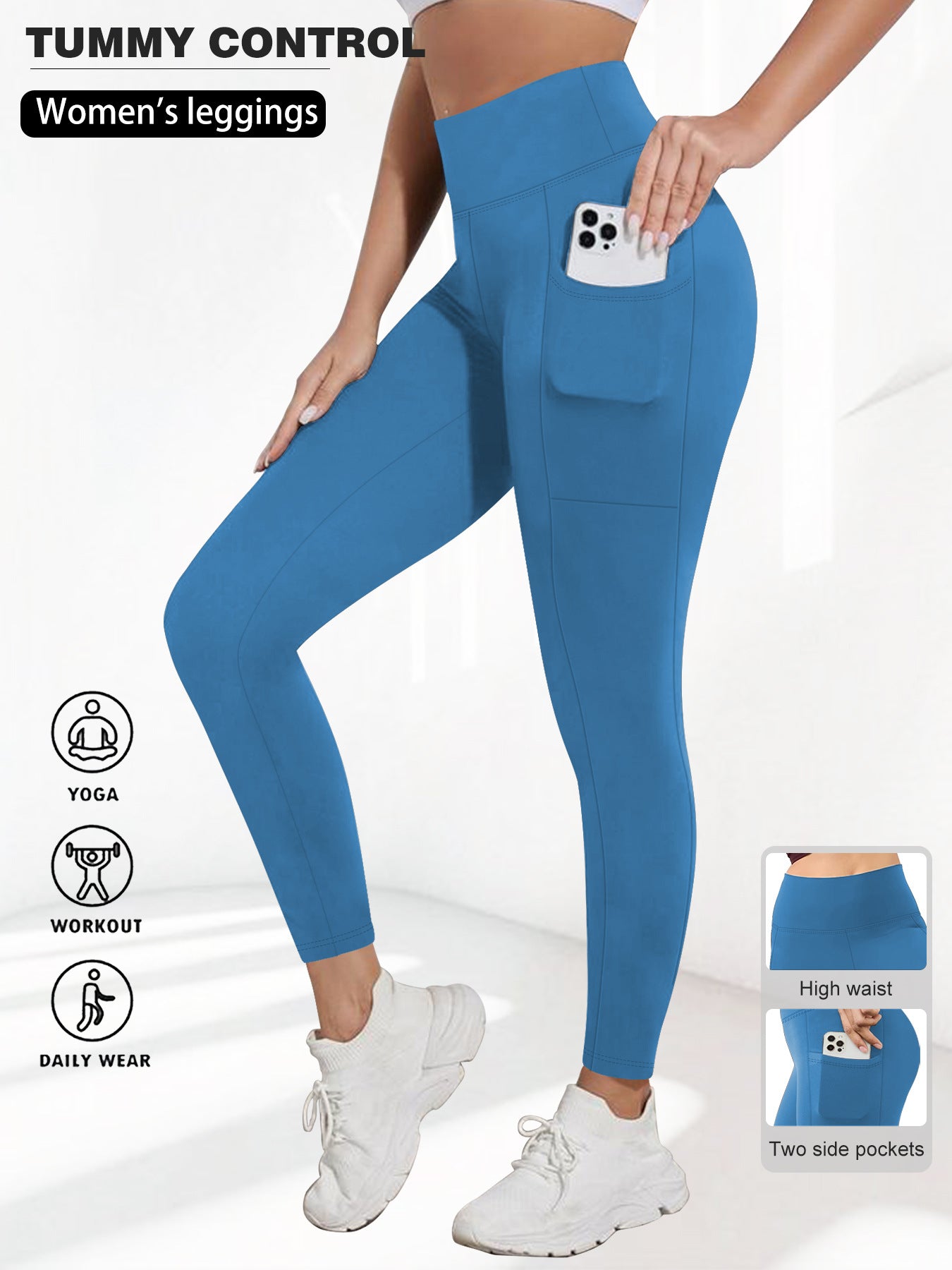 W>U>N Womens Yoga Leggings Soft Tummy-control  High-stretch  And Opaque