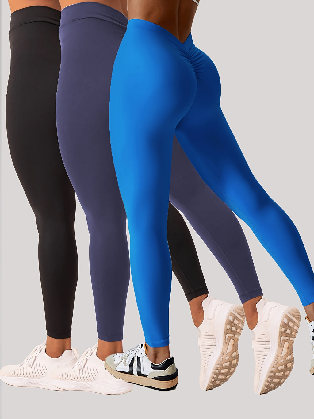 W>U>N 3 Pack Women's Yoga Leggings With High Waistband, Moisture-Wicking, And Stretchy, Perfect For Outdoor Activities And Fitness