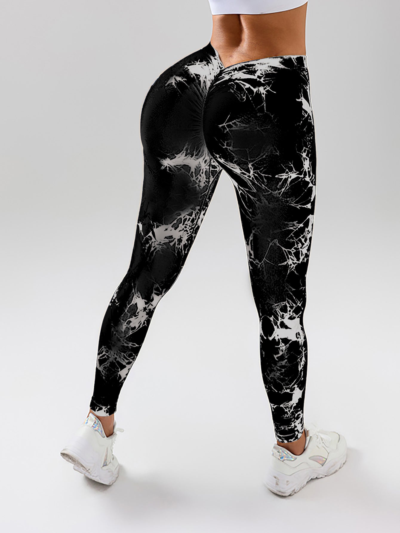 5pcs Dyed Yoga Pants With A Waistband At The Lower Back Active Yoga Pants