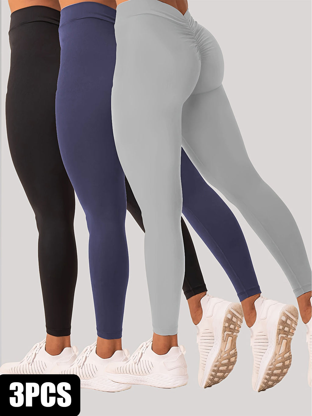 W>U>N 3 Pack Women's Yoga Leggings With High Waistband, Moisture-Wicking, And Stretchy, Perfect For Outdoor Activities And Fitness